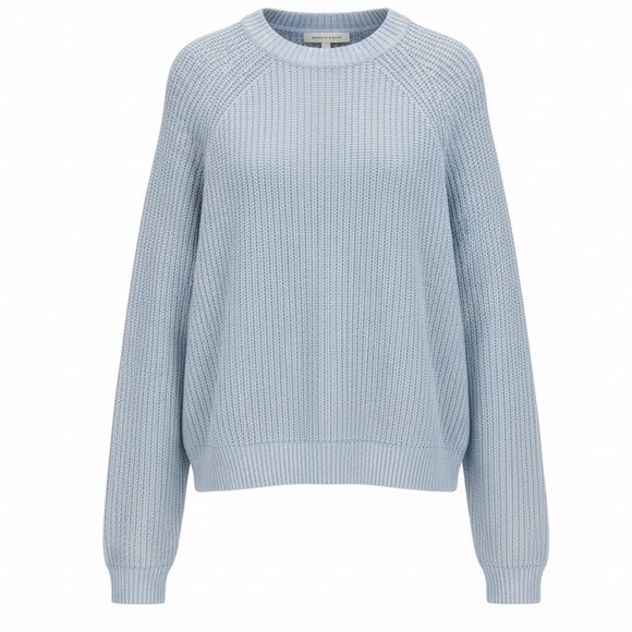 Brochu Walker Sweaters - Brochu Walker Like NWOT Light Gray Cotton Knit Luxury Crew Neck Sweater Small